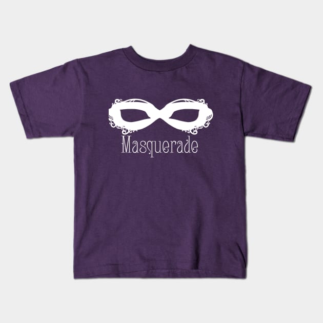 White Masque - Masquerade Kids T-Shirt by Thedustyphoenix